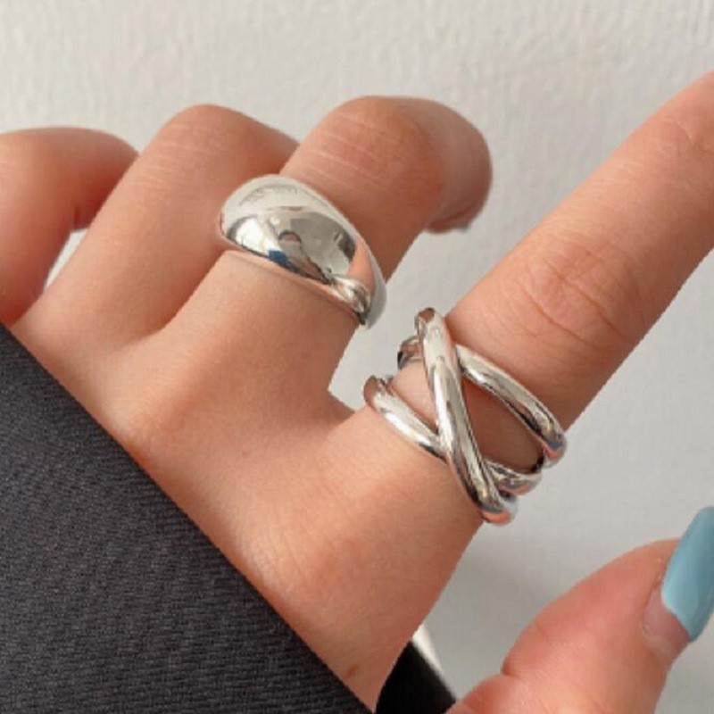 Water Droplet-Shaped Intersecting Rings (2-Piece Set)